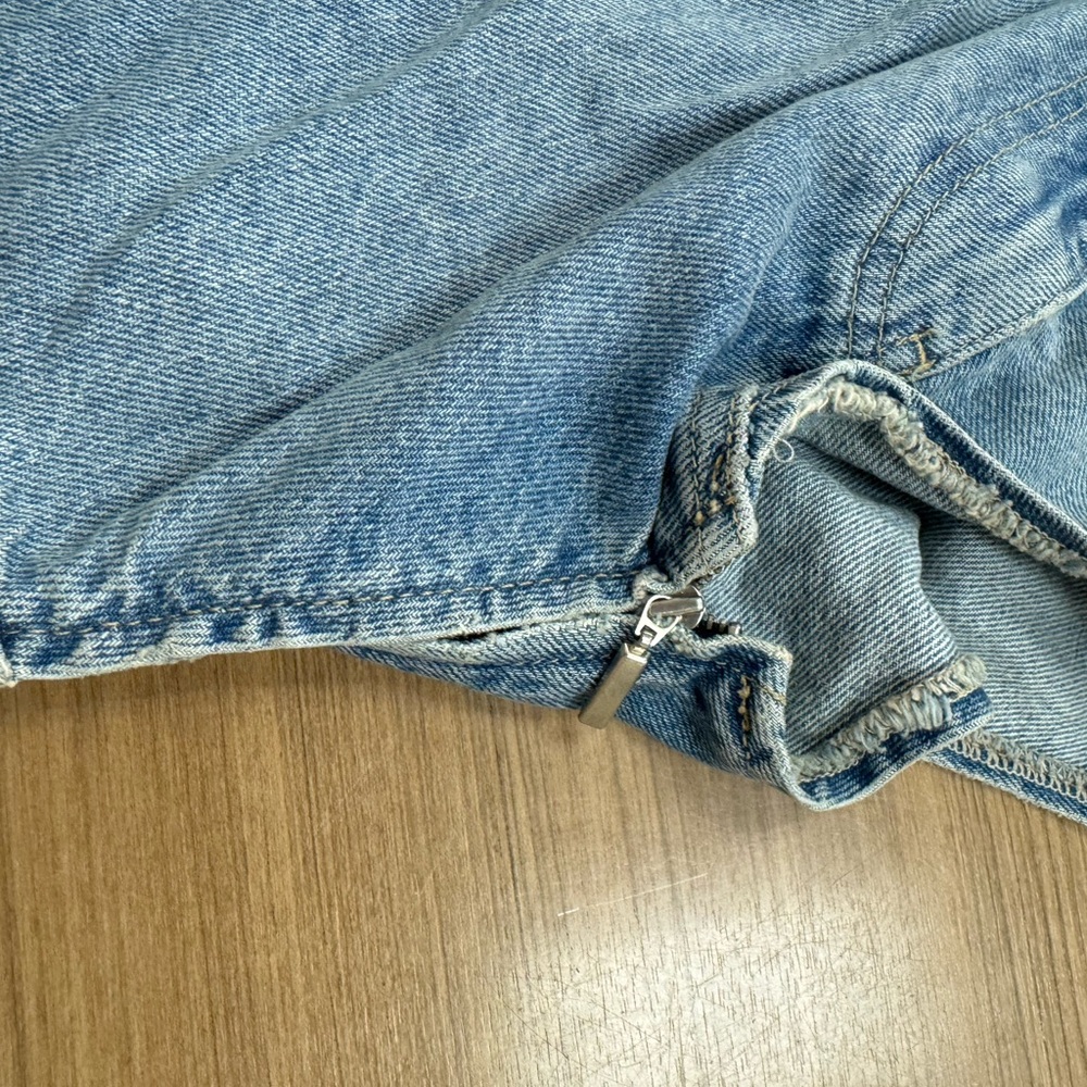 NWT Zara Denim Jean one shoulder‎ top - Picture 3 of 5